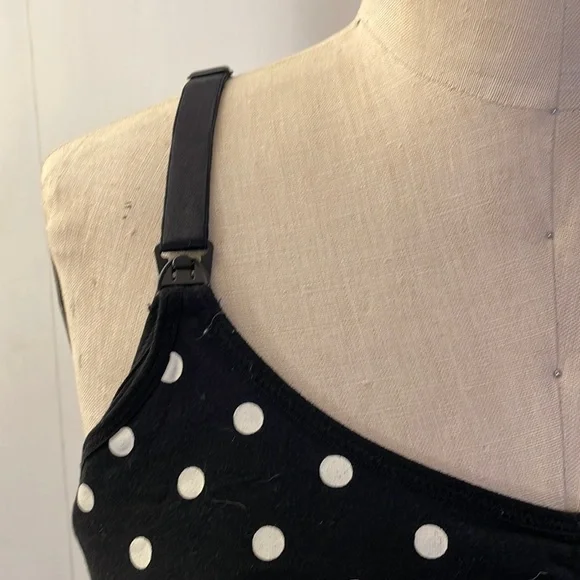 Loving Moments polka dot nursing bra in black and white XL - Picture 2 of 8